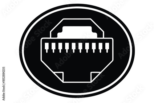 ethernet port vector icon silhouette