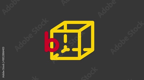 Cube-b Symbol Design: A minimalist icon of a cube, accompanied by the letter 'b', symbolizing innovative concepts, perfect for graphic resources. 
