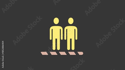 Social Distancing Guidelines Icon: A simple yet impactful illustration captures the essence of social distancing, highlighting the importance of maintaining a safe distance between individuals.