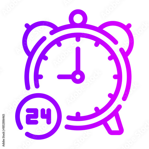 24 hours gradient icon