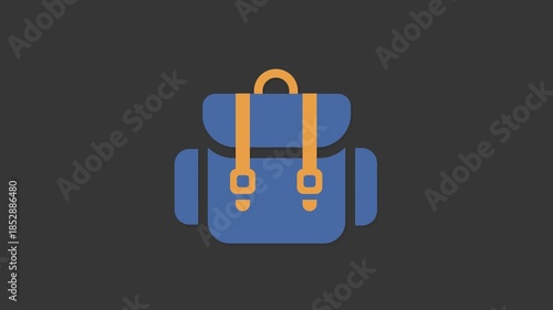 Backpack Icon: A minimalist icon of a classic backpack, symbolizing travel, adventure, and exploration. 