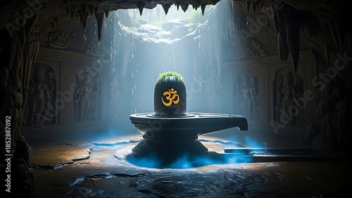 Sacred Shivling of Lord Shiva Bholenath with Divine Energy for Mahashivratri, Shravan Maas, Pradosh Vrat and Hindu Devotional Art