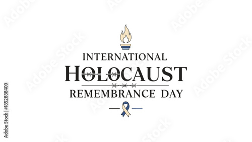 International Holocaust Remembrance Day graphic with candle symbol  