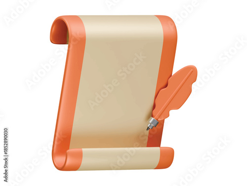 message scroller icon 3d illustration render