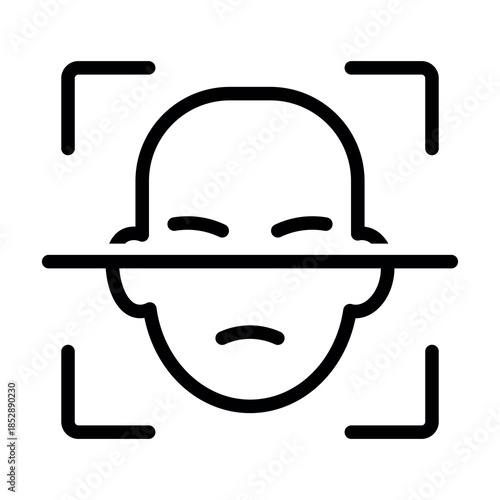 Minimal black and white security and privacy icon set featuring passwords, Face ID, fingerprint authentication, data protection, secure payments, access control and warning symbols. Ideal for websites