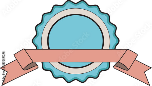 Award ribbon and seal in pastel colors