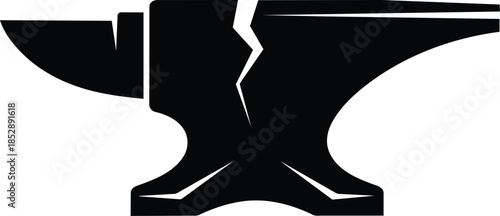 Broken Anvil Icon Blacksmith Tool Failure.