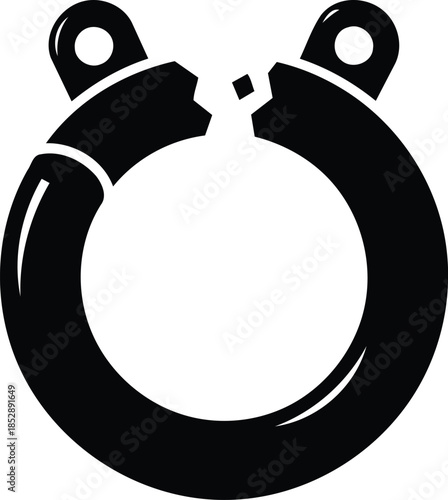 Broken hose clamp for industrial or household use.