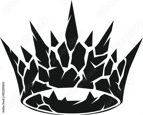Broken Crown Silhouette Illustrates Shattered Power and Fallen Royalty.