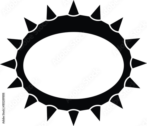 Spiked Collar Silhouette Graphic Design Element.