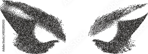 Eyes vintage y2k stipple art, mad halftone stipple brutalist retro vector png with transparent background, crazy 2000s aesthetic photocopy effect tattoo