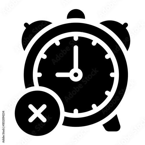 alarm off glyph icon