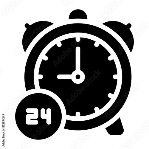 24 hours glyph icon