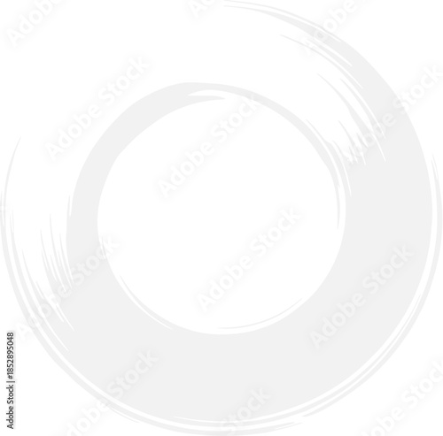 Abstract Brushstroke Circle Artistic Element Illustration Isolated on White Background