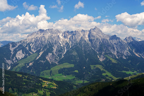 Leogang Mountains Leoganger Steinberge with highest peak Birnhorn, idyllic summer landscape Alps, Zell am See district, Salzburg federal state, Austria