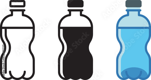 Plastic water bottle vector icon design isolated on a transparent background for various uses