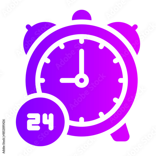 24 hours gradient icon