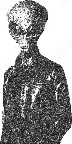 Alien y2k retro stipple art ufo brutalist halftone vector png transparent, galaxy 2000s photocopy effect tattoo aesthetic