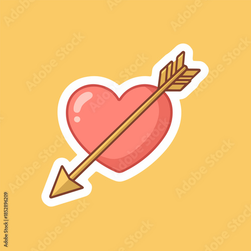 Heart with Arrow Icon A Symbol of Love and Affection, Representing Romance and Connection