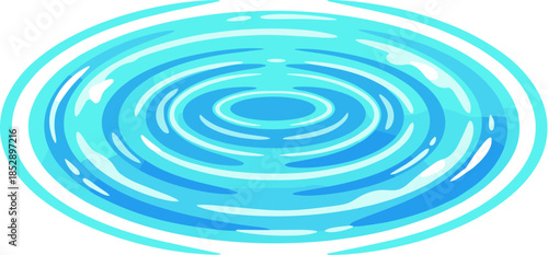 Simple Flat Style Water Ripple Effect Illustration Graphic Resource