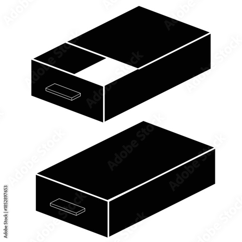 Drawer Vector Icon with Open and Closed States