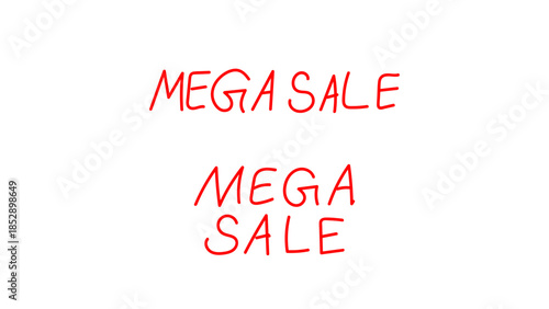 mega sale hand written text vector on transparent background 