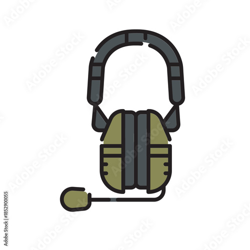 tactical, glasses black line icon. Vector isolated element