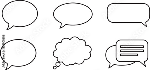 Minimalist Outline Speech Bubble Icon Vector for Chat and Communication Design