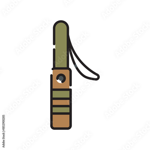 

flashlight torch black line icon. Vector isolated element