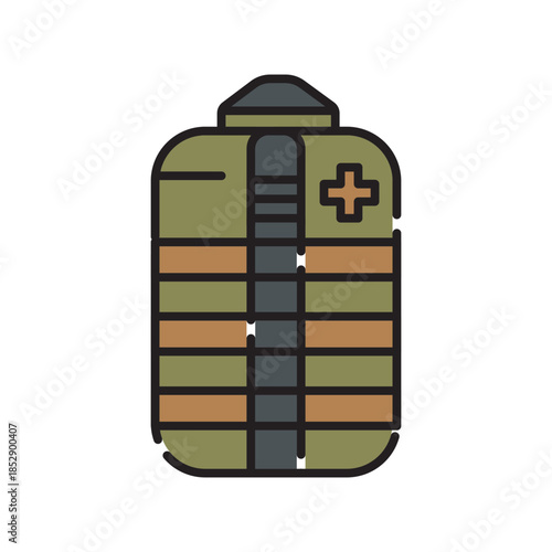pouch tactical  black line icon. Vector isolated element