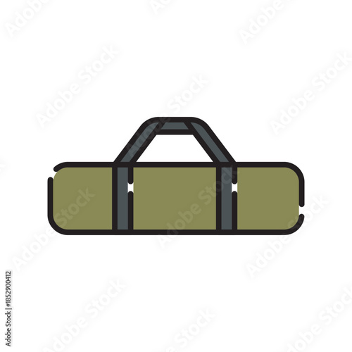 sleeping pad black line icon. Vector isolated element