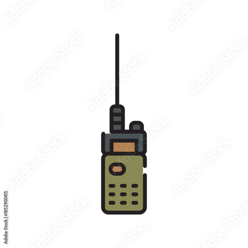 radio walkie talkie black line icon. Vector isolated element