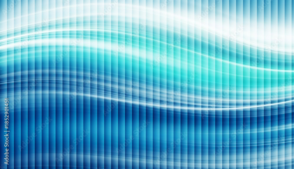 Fototapeta premium Blue Abstract Background with Soft Light Waves and Vertical Lines Texture