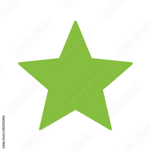 Green star icon on white background with copy space
