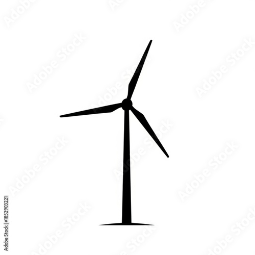 Wind Turbine Silhouette for Renewable Energy Concept
