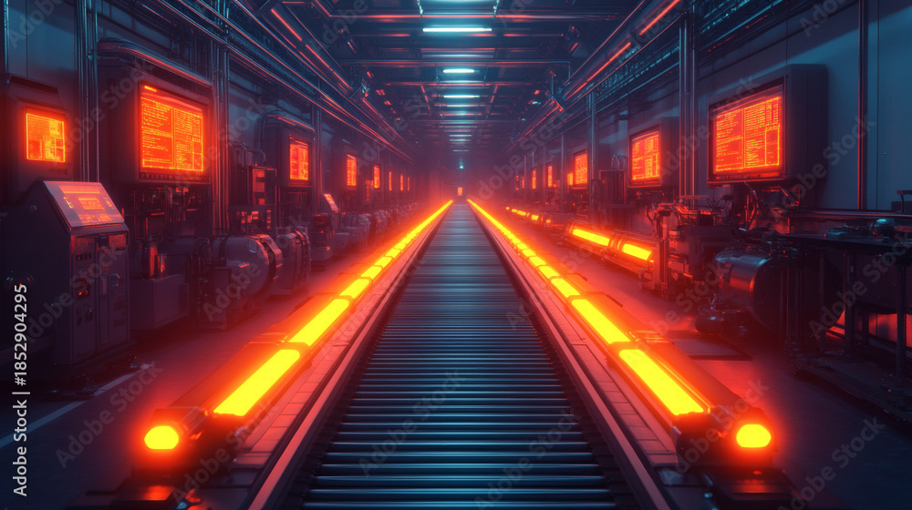 Fototapeta premium Create a minimalist industrial depiction of a refinery