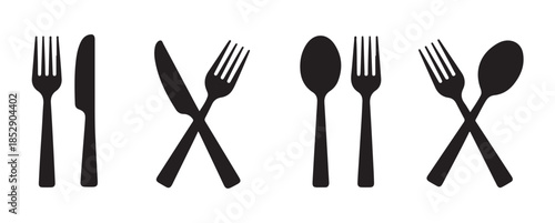 Tableware flatware collection of forks knives and spoons for dining and meal settings