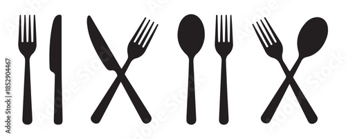 Tableware flatware collection of forks knives and spoons for dining and meal settings