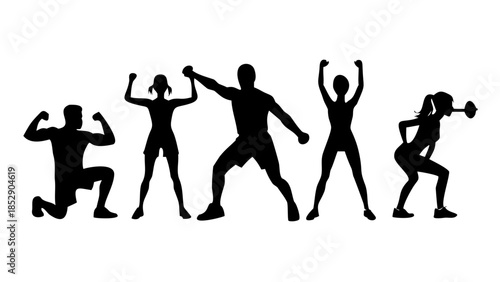 People Fitness Workout Silhoutte .vector icon
