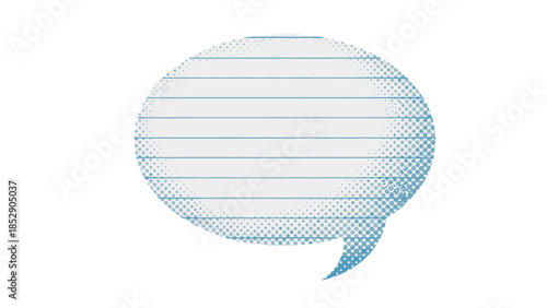 Speech bubble icon, a note paper texture, representing communication and conversation