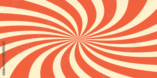 Vintage 70s-style rectangular background. Abstract, trendy 70s-style illustration with a swirling line frame.