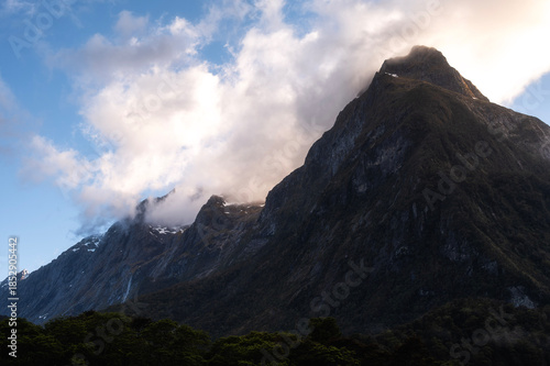 Milford Sound Fjord in Fiordland National Park at sunrise, South Island, New Zealand