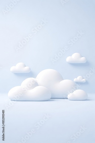 Soft White Clouds on Light Blue Sky