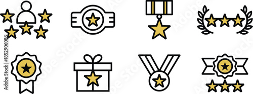 Icon Pack Awards Achievement, recognition, success, triumph, milestones for Websites, Apps, UI UX Projects, and Design Digital Assets