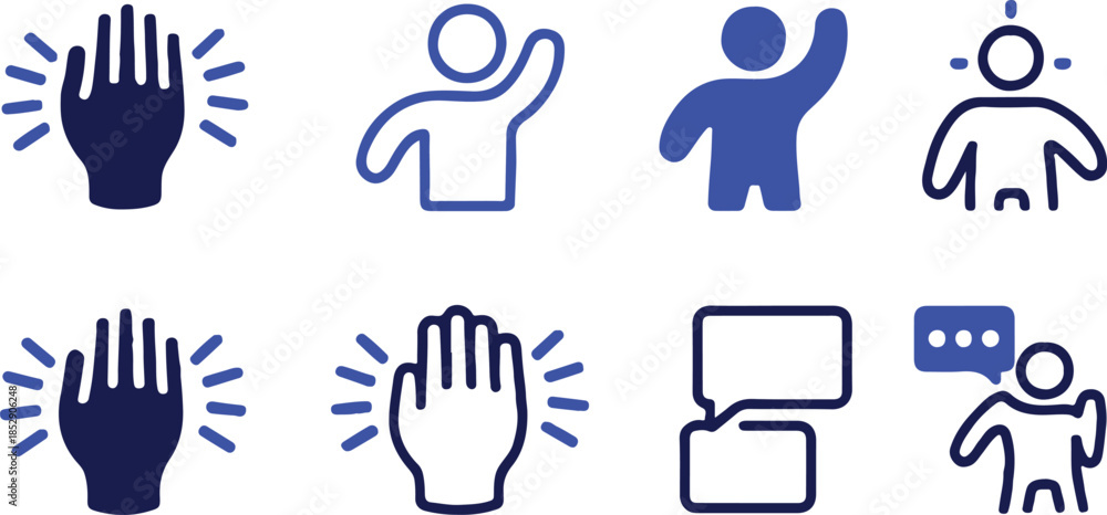 Fototapeta premium hand gesture and person communication icons for web app