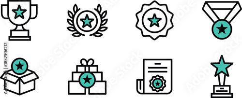 Icon Pack Awards Achievement, badge, ribbon, kudo, medal, premium for Websites, Apps, UI UX Projects, and Design Digital Assets