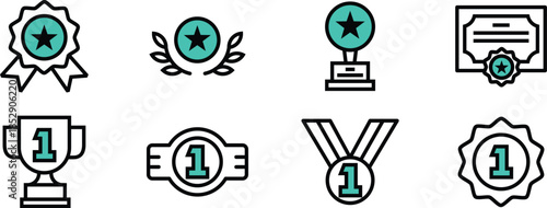 Icon Pack Awards Achievement, crown, compliment, plate, tribute for Websites, Apps, UI UX Projects, and Design Digital Assets