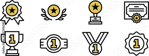 Icon Pack Awards Achievement, prize, accolade, honor, trophy for Websites, Apps, UI UX Projects, and Design Digital Assets
