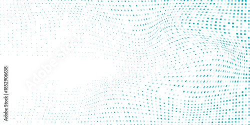 Modern Rectangle Art Gradient Blue Color Halftone Background Staggered Dots Pattern Simple Art