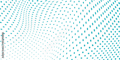 Rectangle Art Gradient Blue Color Halftone Background Staggered Dots Pattern Abstract Modern Art